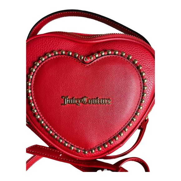 Juicy Couture “Love Never Dies” Mini Crossbody Purse Hot Red Gold Studs NWT - Picture 3 of 6